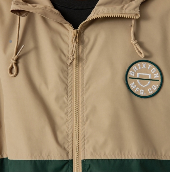Brixton Men's Claxton Crest Full Zip,Water Resistant,Hooded,Windbreaker Jacket L - Picture 13 of 14